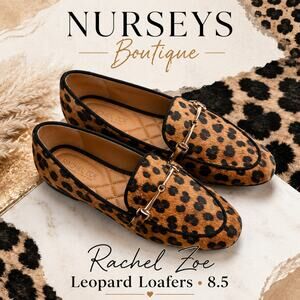 Rachel Zoe Leopard Calf Hair Horsebit Loafers Flats Women’s 8.5